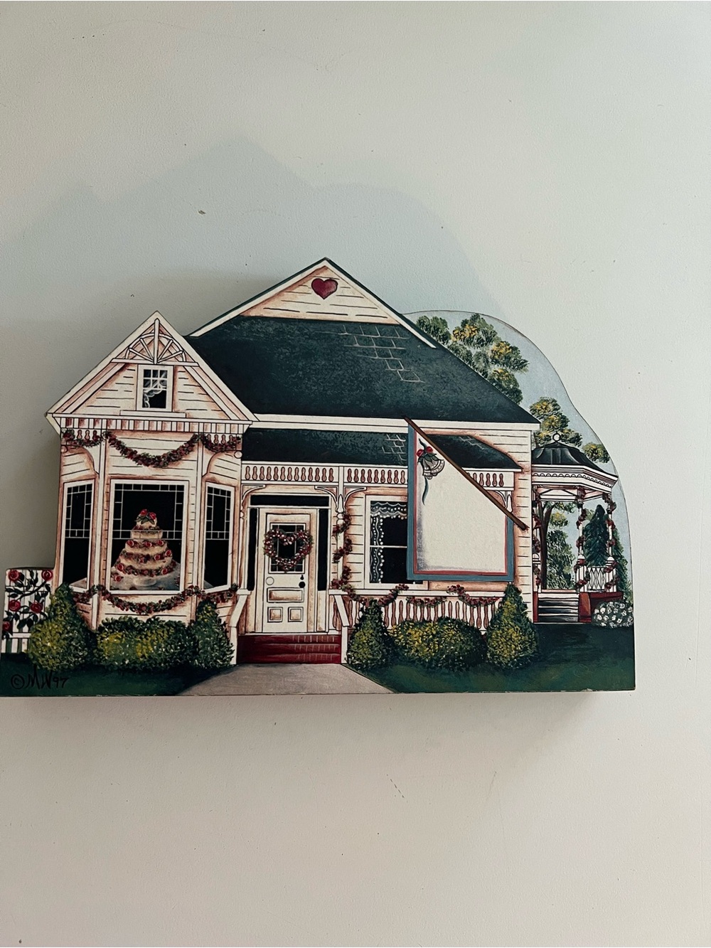 Vintage Brandywine Woodcrafts Victorian House Wall Decor Signed MW 97